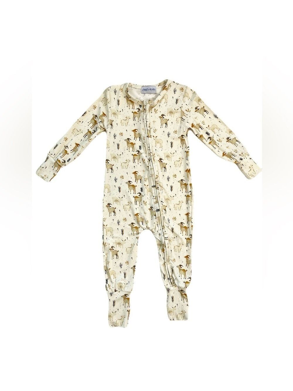 🇨🇦 Little Eyes Kids Bamboo Baby‎ Sleeper Romper | Goats Wheat Prairie